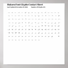 Póster Hoja de Contacto de Glifos de la Fuente Haksen