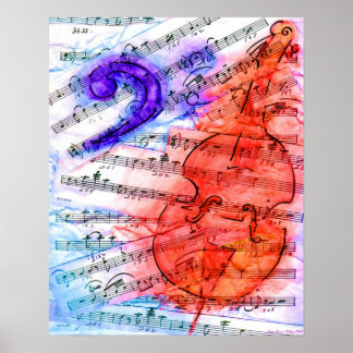 Póster Hoja de corte de música de fondo - Imprimir