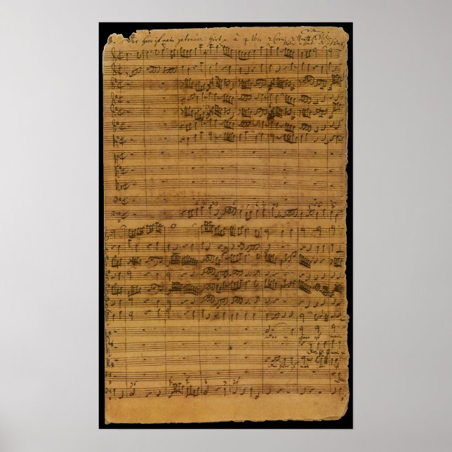 Póster Hoja de época de Johann Sebastian Bach (Frente)