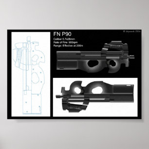 Póster Hoja de estado de FN P90