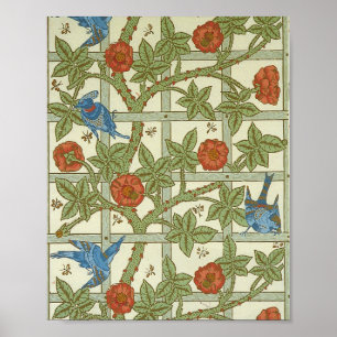 Póster Hoja de fondo de William morris de un juego de die
