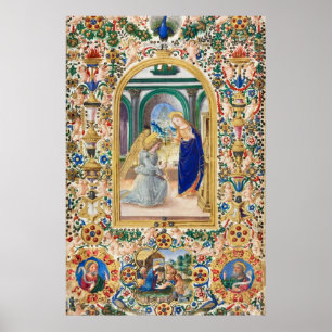 Póster Hoja de la Anunciación del Libro de Horas