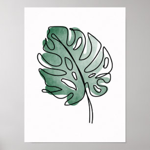 Póster Hoja de Monstera