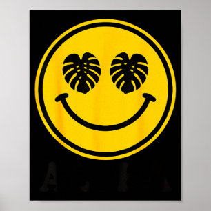 Póster Hoja de Monstera sonrisa aloha hawaii playa tropic