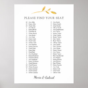 Póster Hoja de oro en caída. Elegante gráfico de asientos