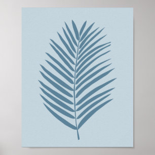 Póster Hoja de Palma Azul Claro
