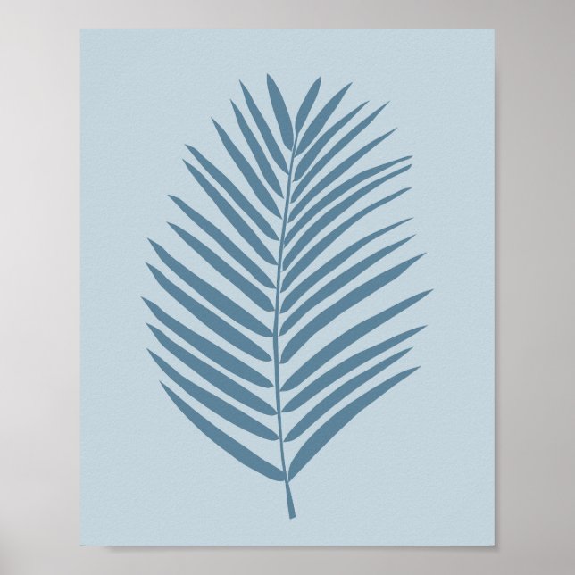 Póster Hoja de Palma Azul Claro (Frente)