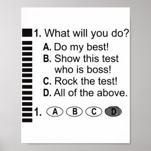 Póster Hoja de Respuesta Rock El Encendido De Pruebas Esc