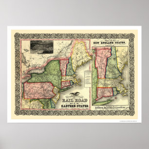 Póster Hoja de Ruta de los Estados del Este 1856