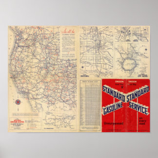 Póster Hoja de ruta de Oregon