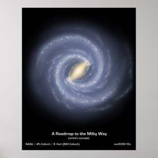 Póster Hoja de ruta hacia nuestra Galaxia en la Vía Lácte