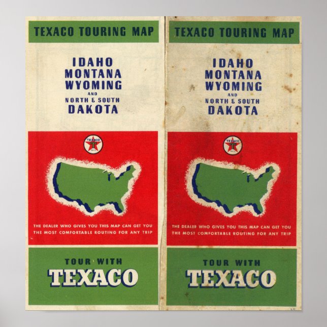 Póster Hoja de ruta Idaho, Mont, Wyo (Frente)