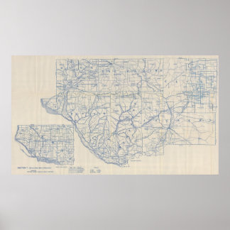 Póster Hoja de ruta para bicicletas de Wisconsin 4