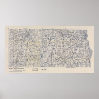Póster Hoja de ruta para bicicletas de Wisconsin 5
