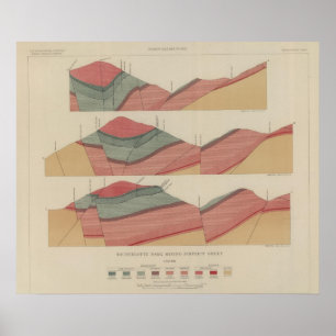 Póster Hoja del distrito de mina del parque de