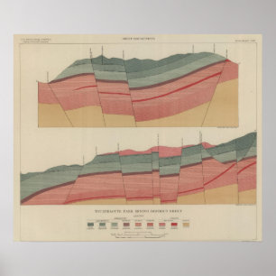 Póster Hoja del distrito de mina del parque de