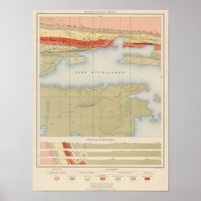 Póster Hoja detallada de geología V (Frente)
