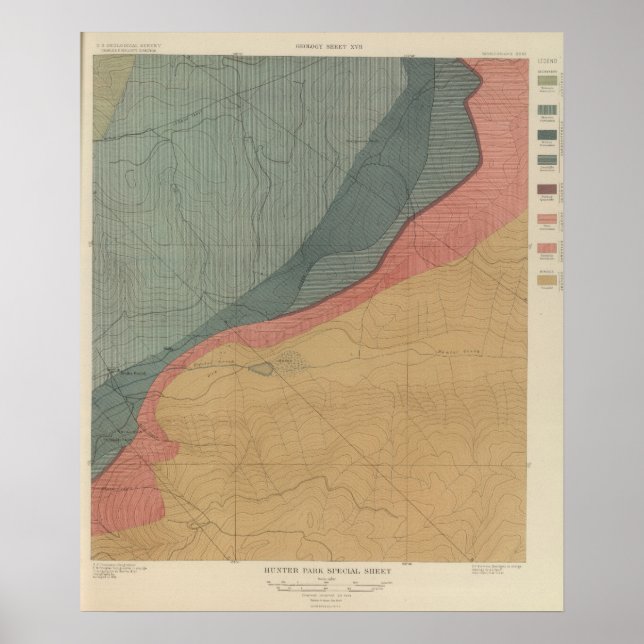 Póster Hoja Especial de Hunter Park Atlas Mapa (Frente)