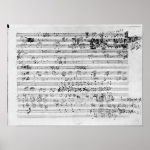 Póster Hoja manuscrita de la cuenta para el opus del