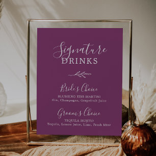 Póster Hoja mínima   Berry Purple Signature Bebidas