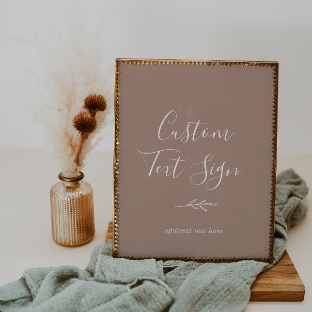 Póster Hoja Mínima | Letrero de Texto Personalizado Neutr (Subido por el creador)