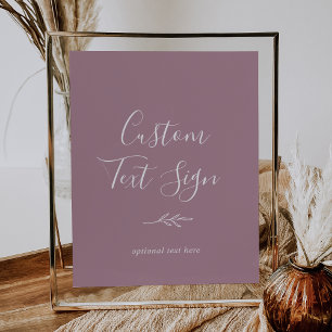 Póster Hoja mínima   Rótulo de texto Personalizado beige