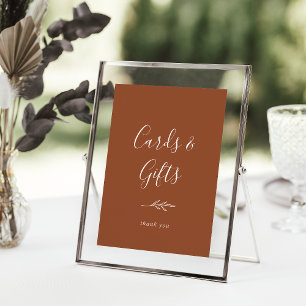 Póster Hoja mínima Tarjetas de terracota y regalos