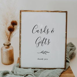 Póster Hoja mínima | Tarjetas y regalos en blanco y negro