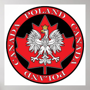Póster Hoja redonda de Polonia Canadá