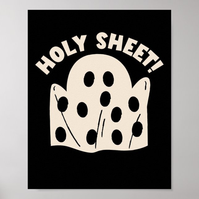 Póster Hoja Santa Funny Halloween Fantasma Hoja Santa (Frente)