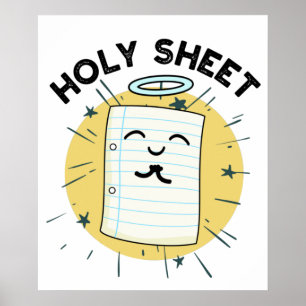 Póster Hoja Santa Funny Halo Paper Pun