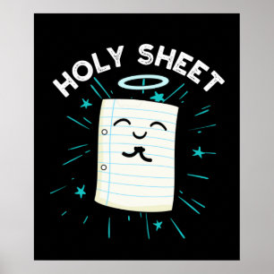 Póster Hoja Santa Funny Papel Halo Pun Oscuro BG