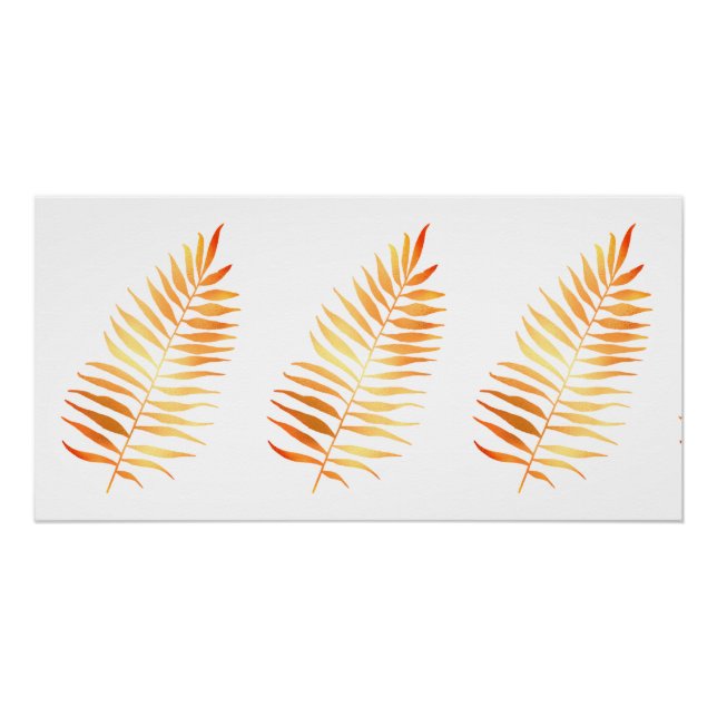 Póster Hoja Tropical Dorada (Anverso)