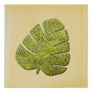 Póster Hoja Tropical Verde Orgánica