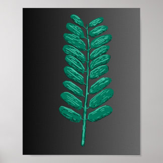 Póster Hoja verde