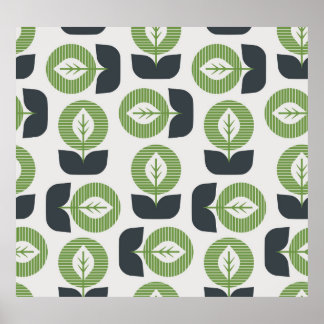 Póster Hojas abstractas retro: estilo vintage sin foco