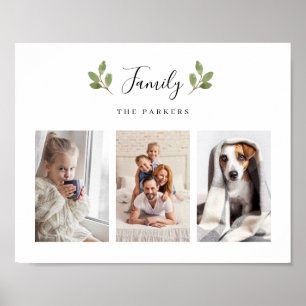 Póster Hojas botánicas   Familia de tres fotos