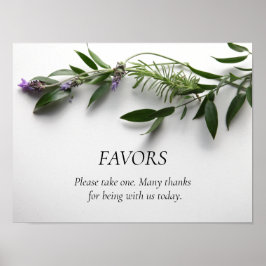 Póster Hojas con lavanda