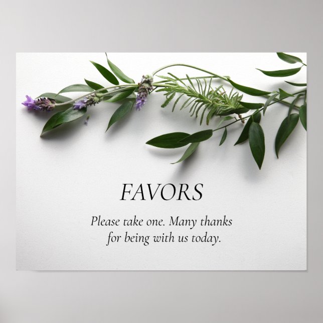 Póster Hojas con lavanda (Frente)