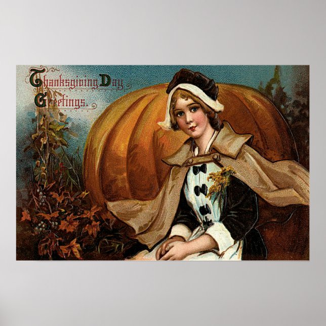 Póster Hojas de calabaza de peregrino (Frente)