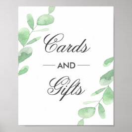 Póster Hojas de eucalipto. Poster de tarjetas y regalos p