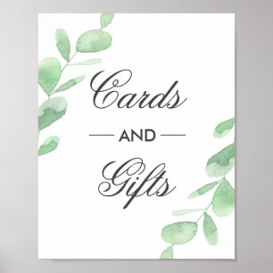 Póster Hojas de eucalipto. Poster de tarjetas y regalos p
