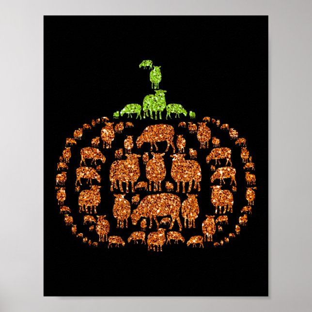 Póster Hojas de grupo Calabaza forma corta Halloween Than (Frente)