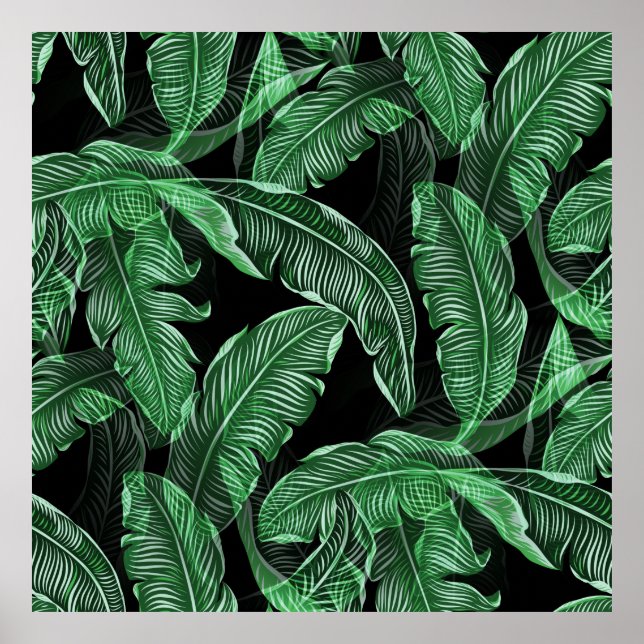 Póster Hojas de jungla cálidas (Frente)
