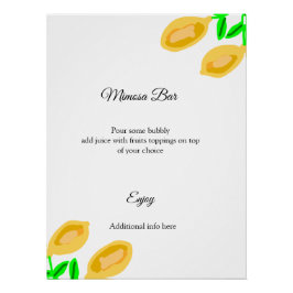 Póster hojas de limón dibujadas a mano añaden invitación 