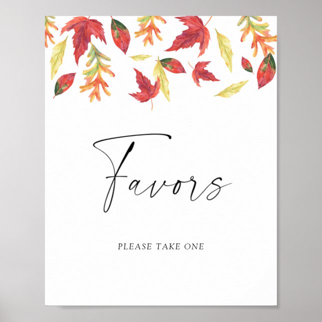 Póster Hojas de otoño coloreadas Favors (Frente)