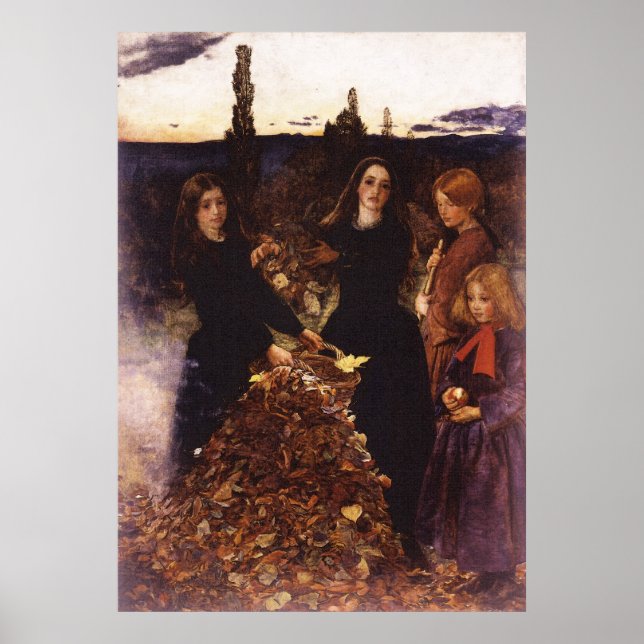 Póster Hojas de otoño de John Everett Millais (Frente)