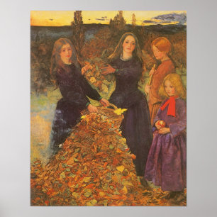 Póster Hojas de otoño de Sir John Everett Millais