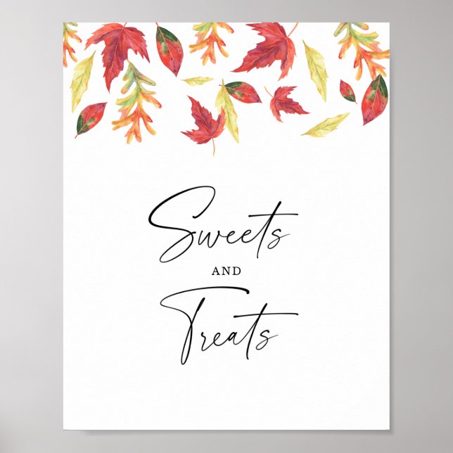 Póster Hojas de otoño - dulces y golosinas poster de la d (Frente)
