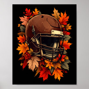 Póster Hojas de Otoño Fútbol Americano Otoño Fútbol Ameri